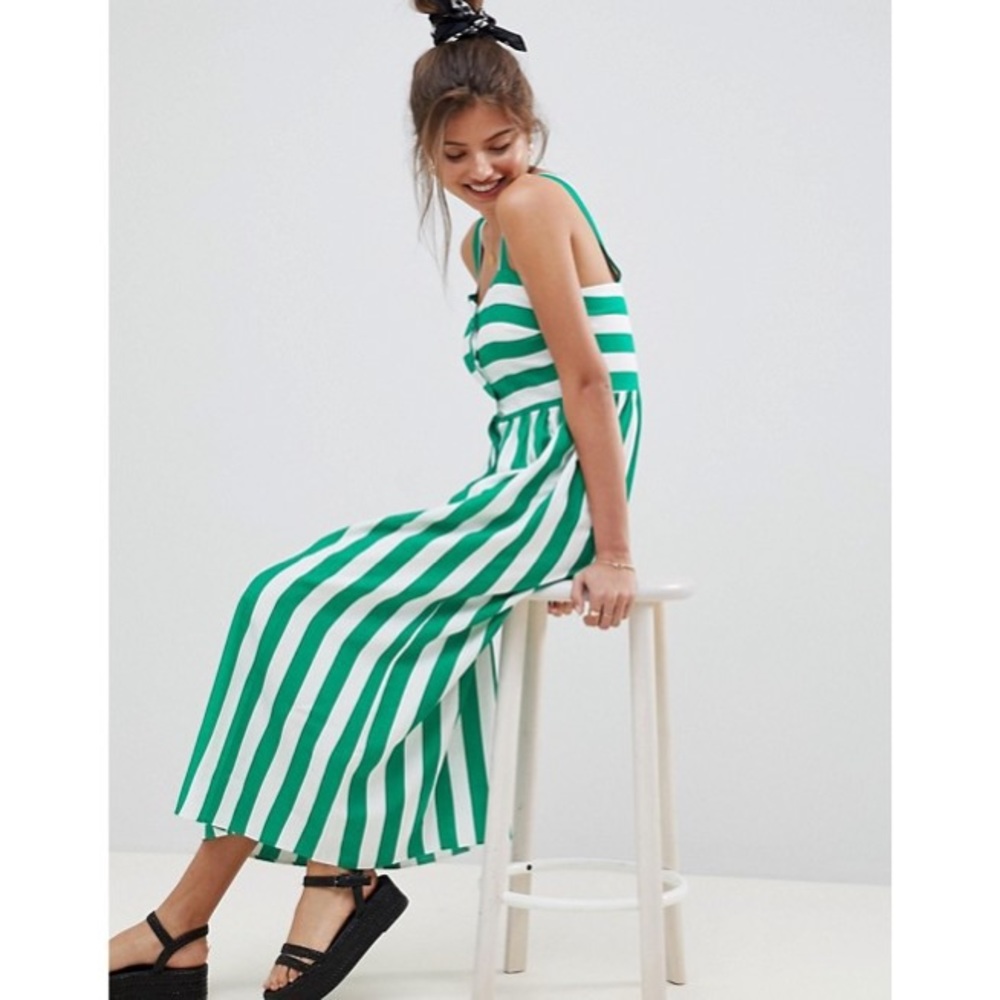 ASOS Design Linen Button Through Midi Dress - Picture 4 of 9